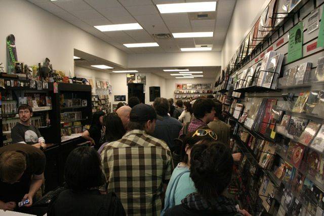 How many people can you cram into a local record store?
