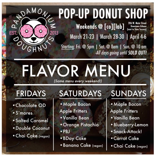 Pandamonium Doughnuts pop-up menu