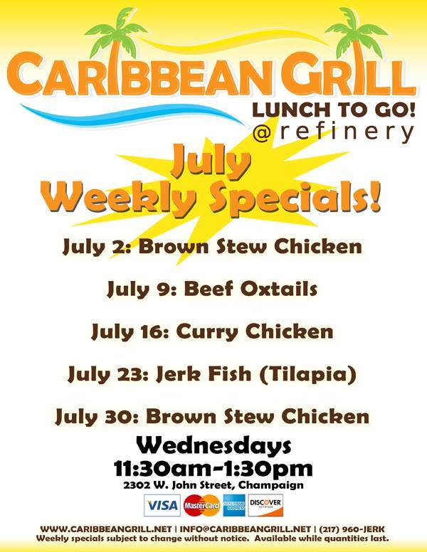 Caribbean Grill monthly specials