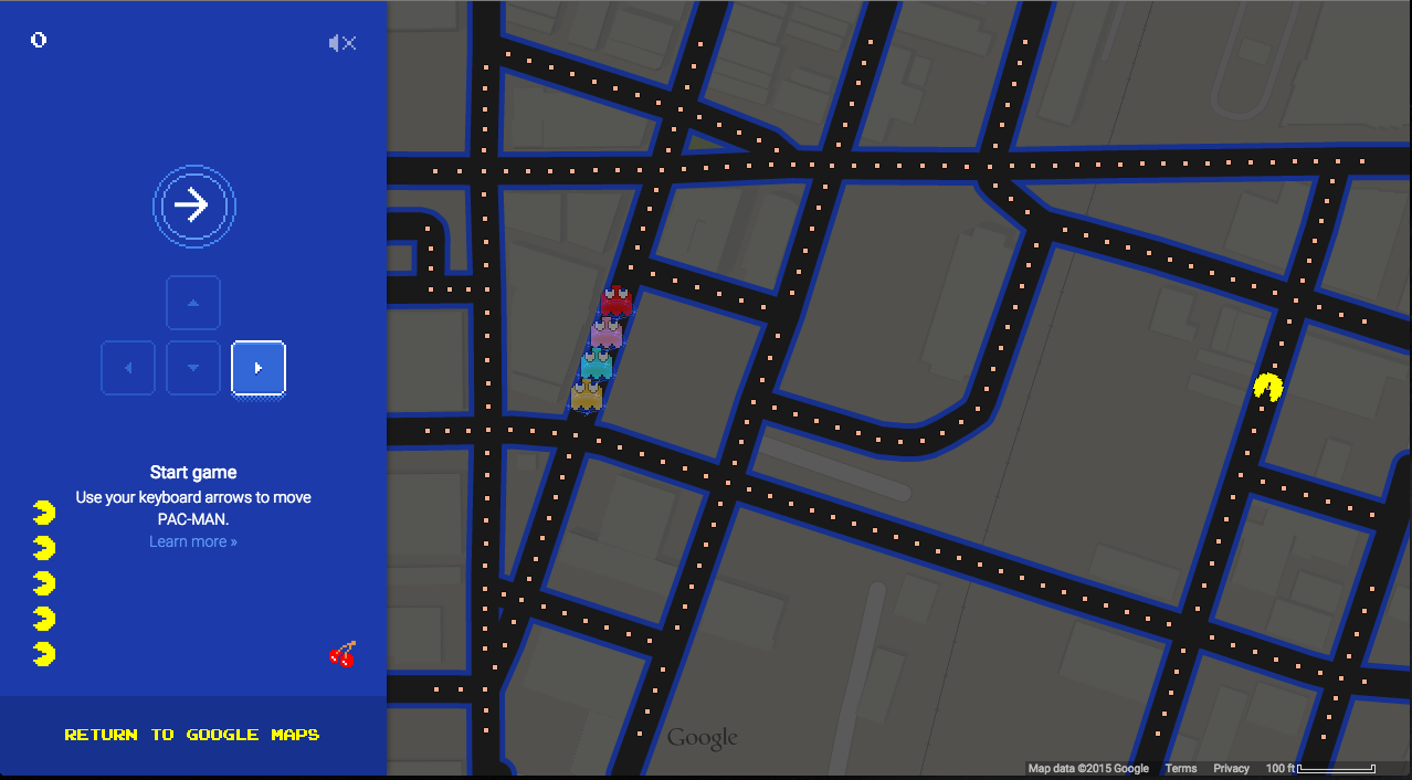 Pac-Man your way through Downtown Champaign with Google Maps