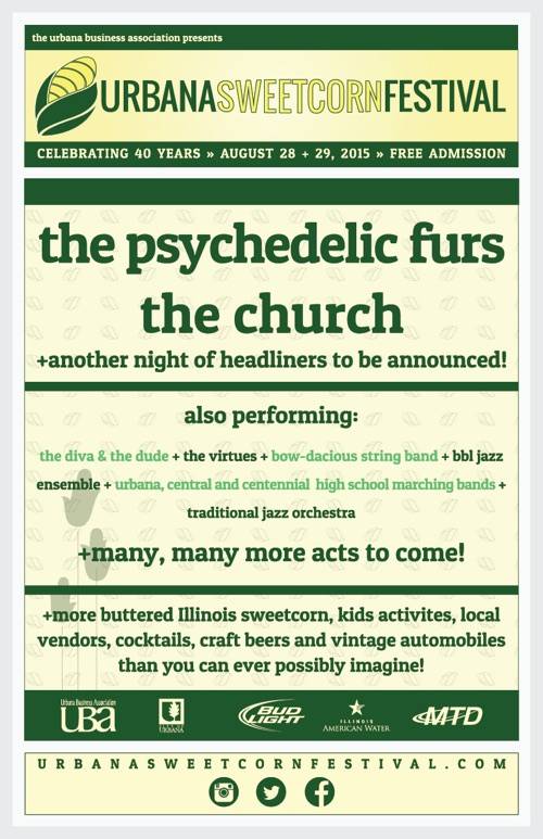 The Psychedelic Furs to headline Urbana Sweetcorn Festival; More acts to be announced