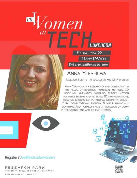 Research Scientist Anna Yershova next CU Women in Tech guest