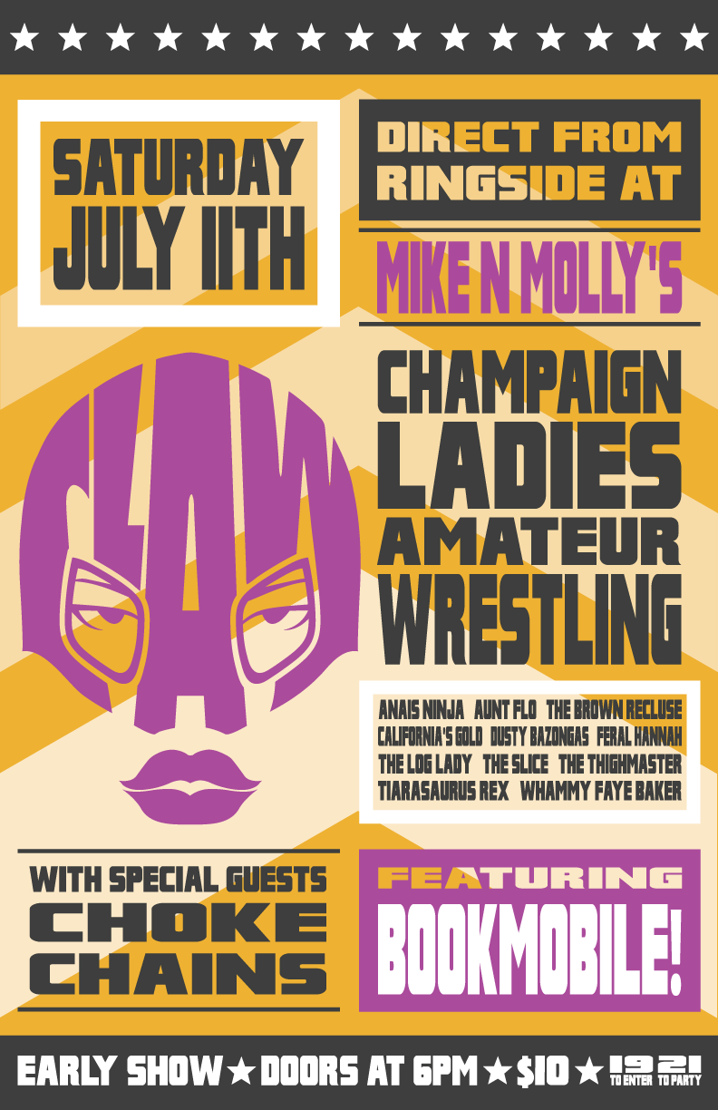 Mike N Molly’s to host Champaign Ladies Amateur Wrestling with Bookmobile!
