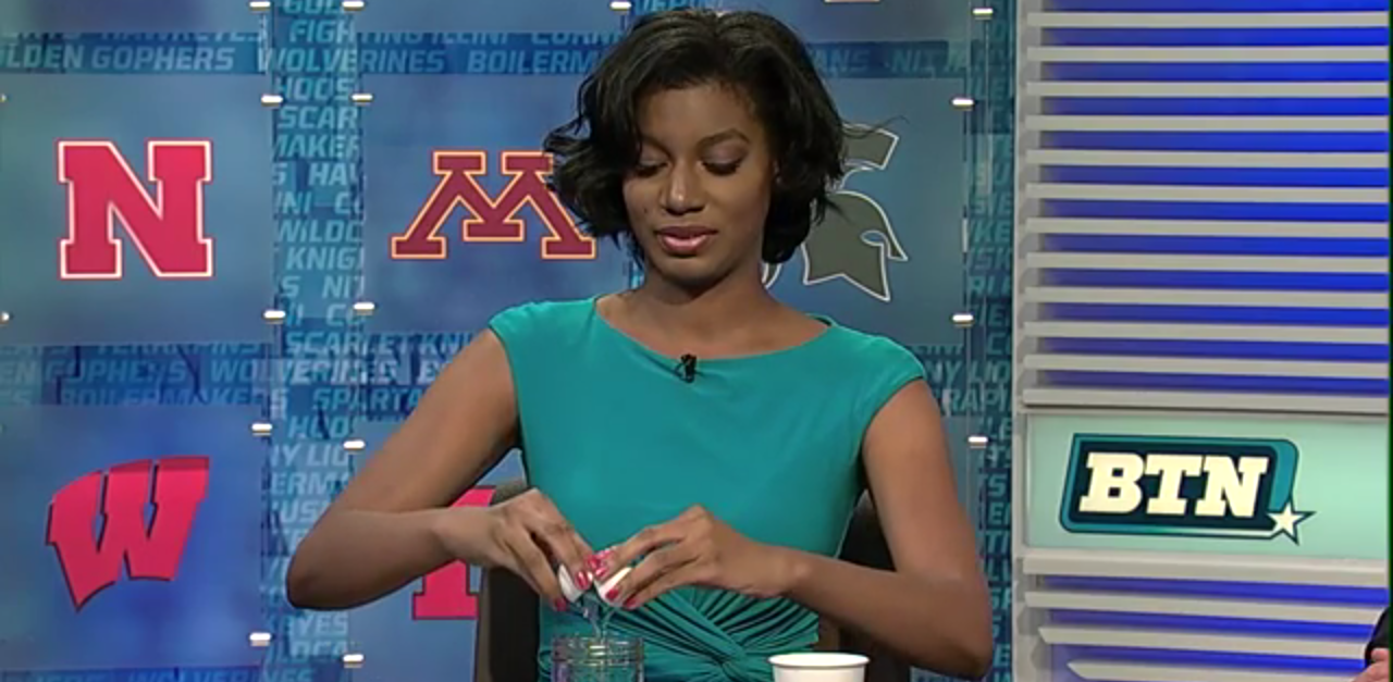 Big Ten Network’s Taylor Rooks tried to eat a raw egg on TV