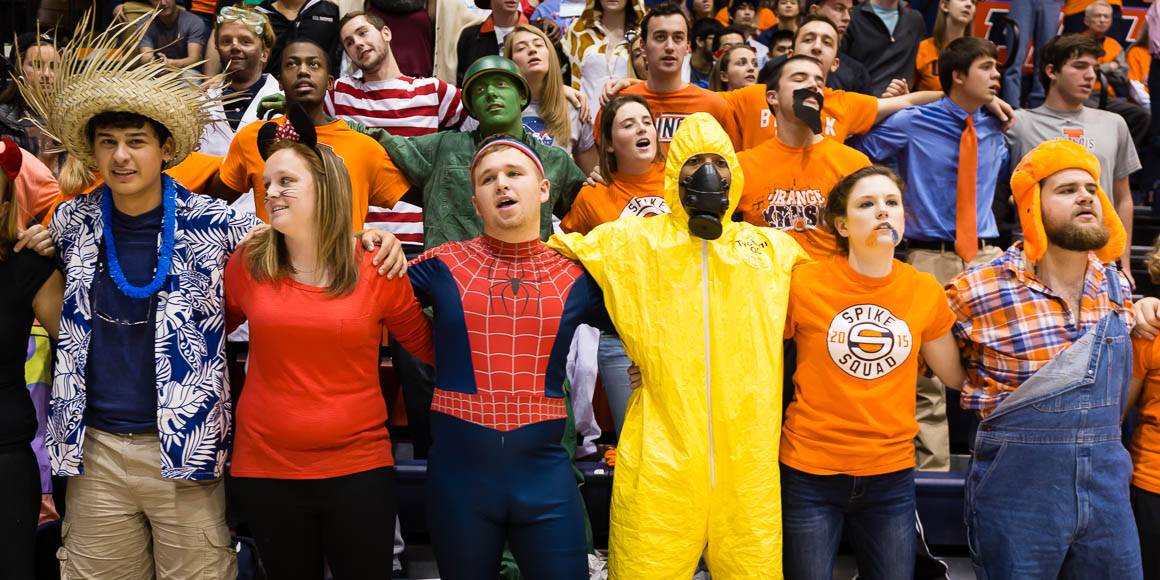 Halloween volleyball at Huff Hall: Hail to the Orange
