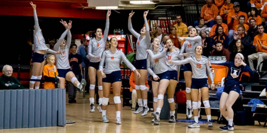 Illini Volleyball beats Rutgers in seemingly record time