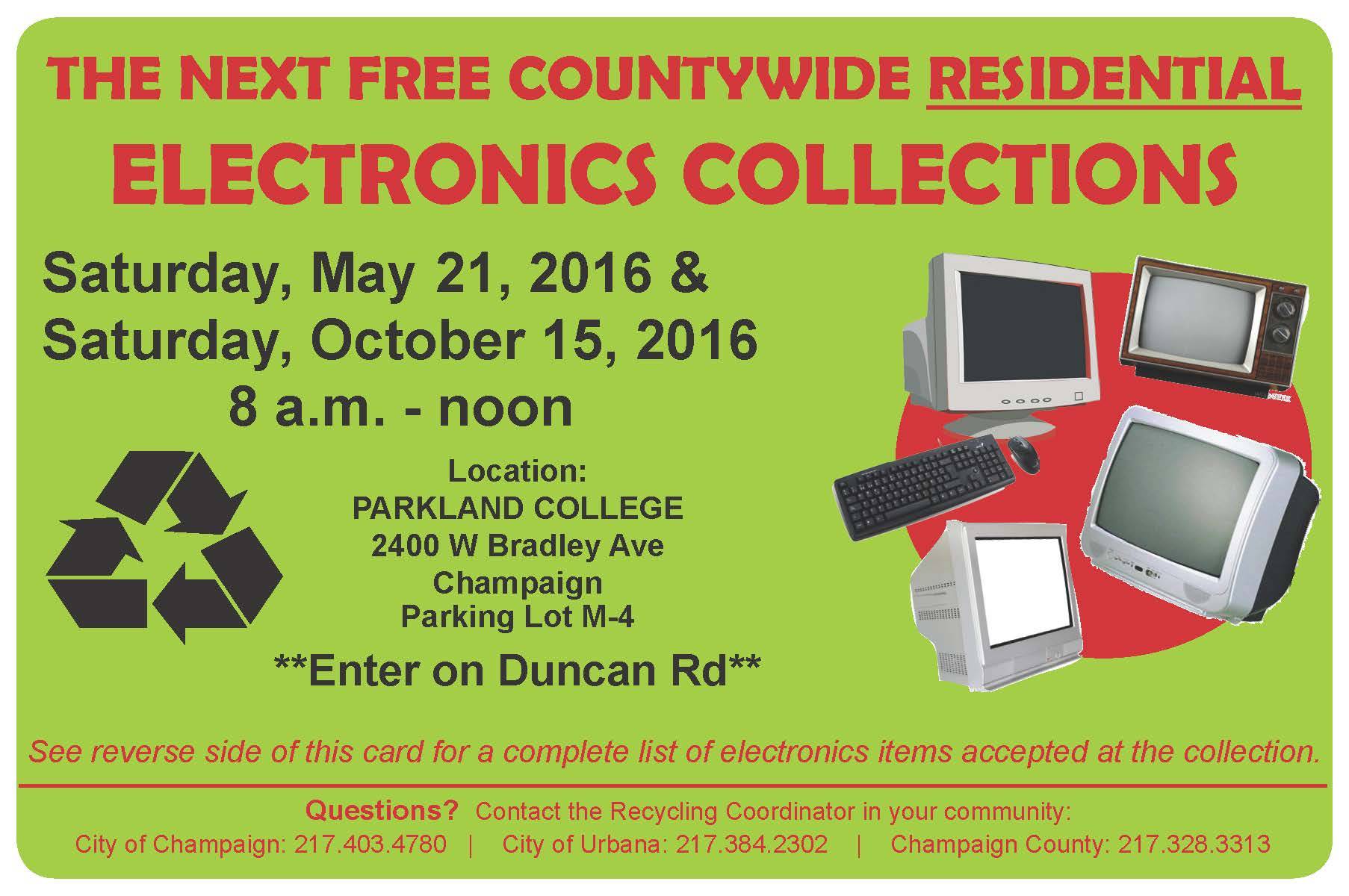 Free county-wide electronic collection happening on May 21st