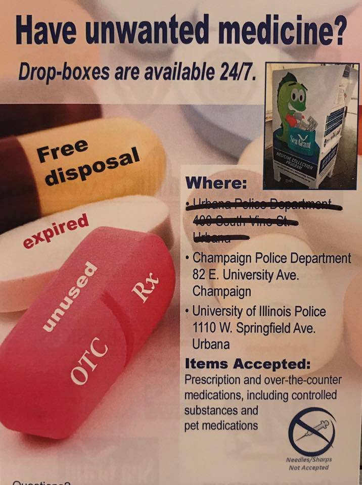 Here’s how to dispose of your old pharmaceuticals in C-U for free