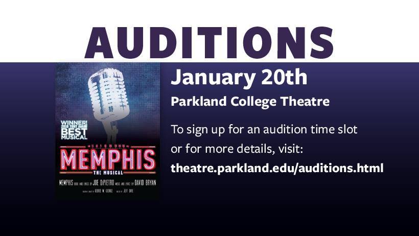 Parkland Theatre to hold Memphis auditions January 20th