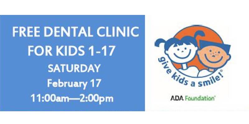 “Give Kids a Smile” free dental clinic at Parkland on February 17th