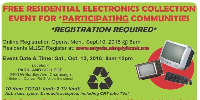 Registration for the fall Residential Electronics Collection opens September 10th