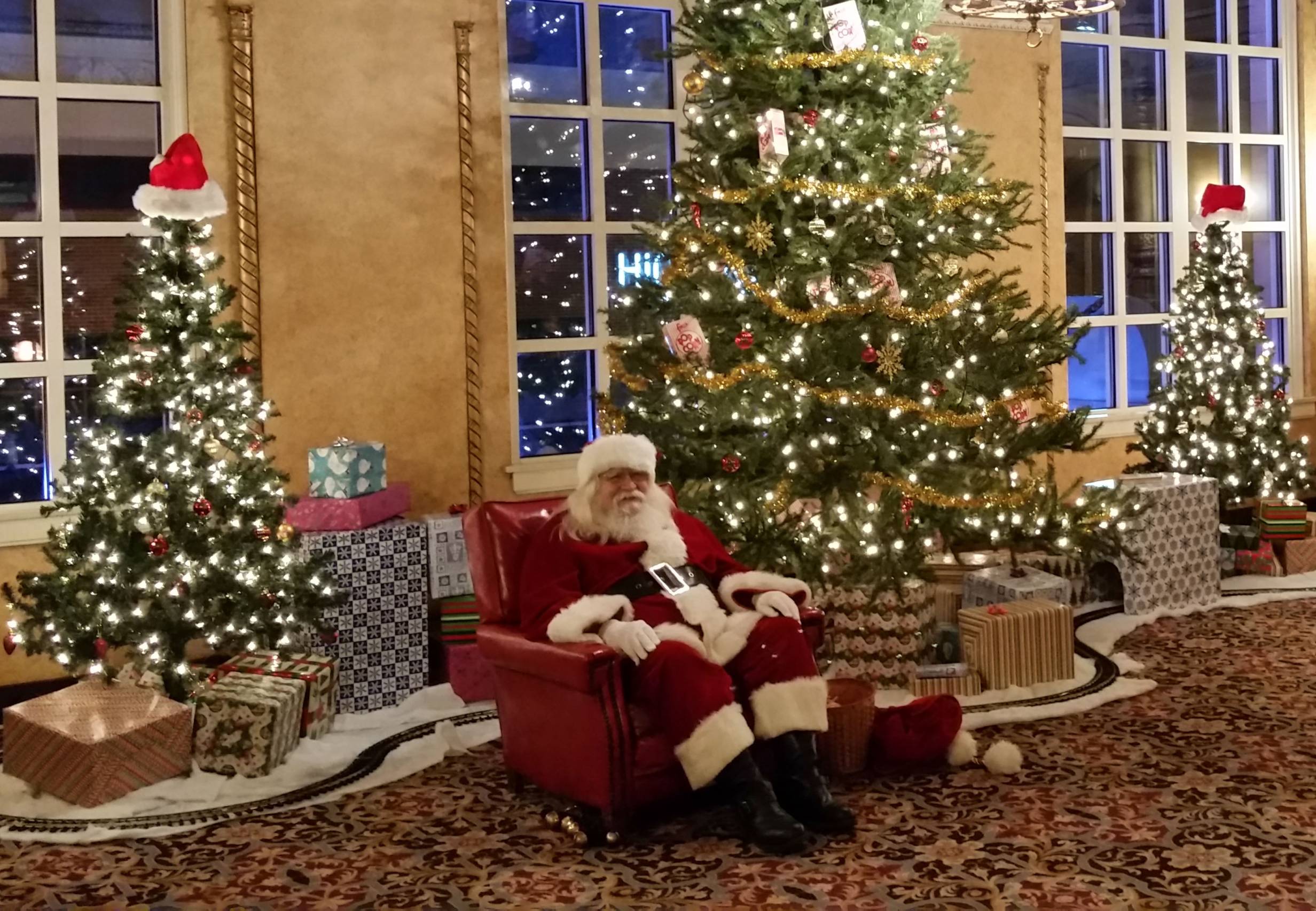 You can take pictures with Santa at the Virginia Theatre this week and next