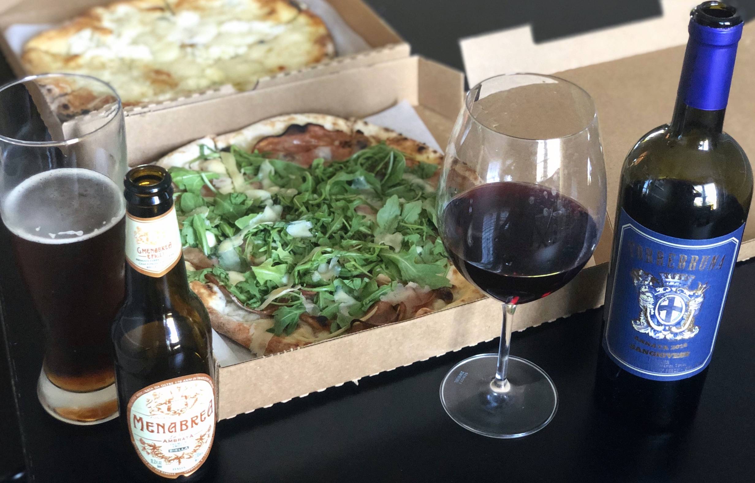I picked up pizza and drinks from Pizzeria Antica, and it was wondrous