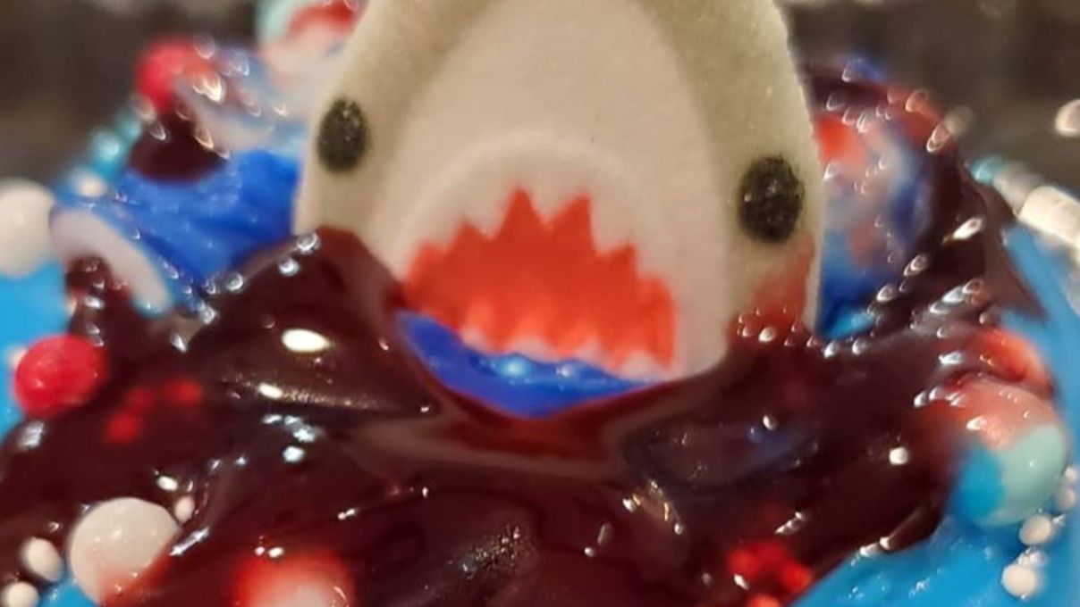 I want to take a bite out of this shark donut from Industrial Donut