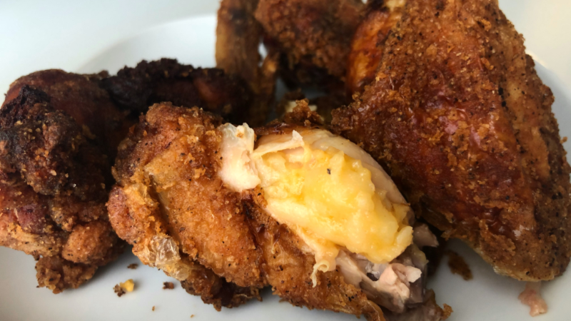 You need this mac-n-cheese stuffed chicken wing from Stuft Bird