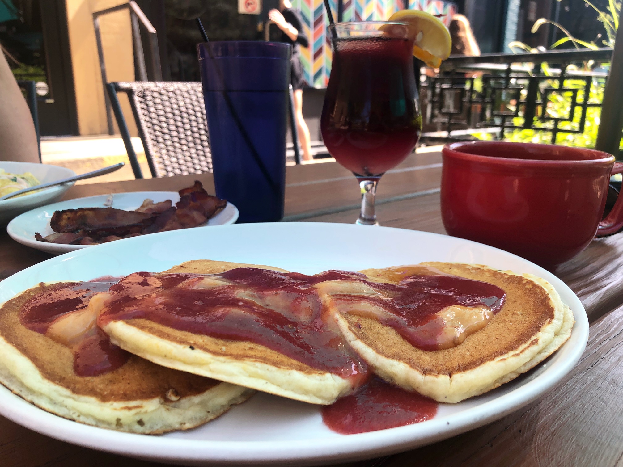 Masa pancakes at Cowboy Monkey in Downtown Champaign. Photo by Alyssa Buckley.