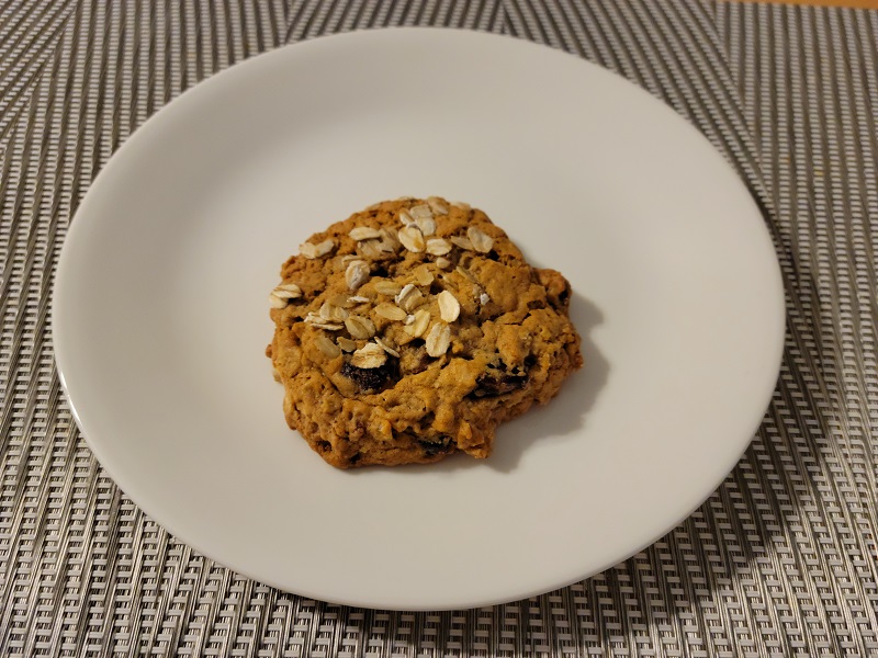 Cranberry oatmeal cookie on a plate. Photo by Matthew Macomber.