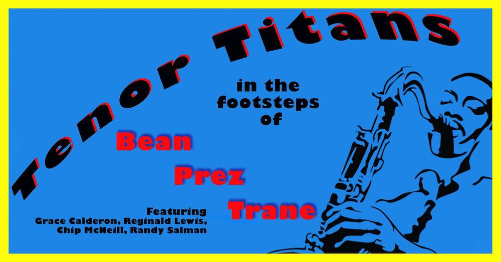 Poster for Tenor Titans. It is red, blue, and yellow, with information about the event. 