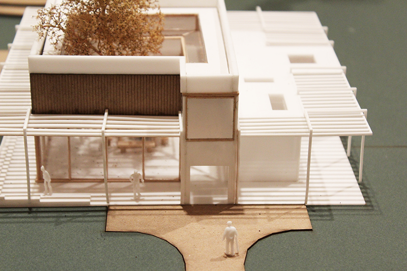 Scale model of interpretive house. 