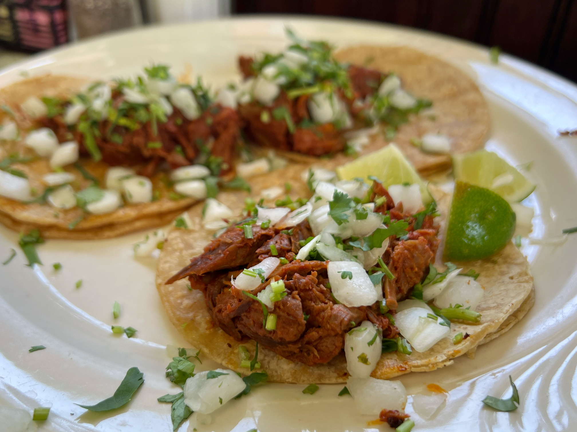 Huaraches Moroleon barbacoa tacos