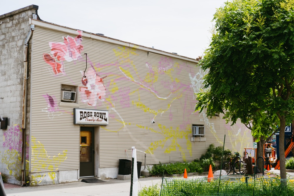 A new mural by Kinsey Fitzgerald is in the works on Rose Bowl Tavern