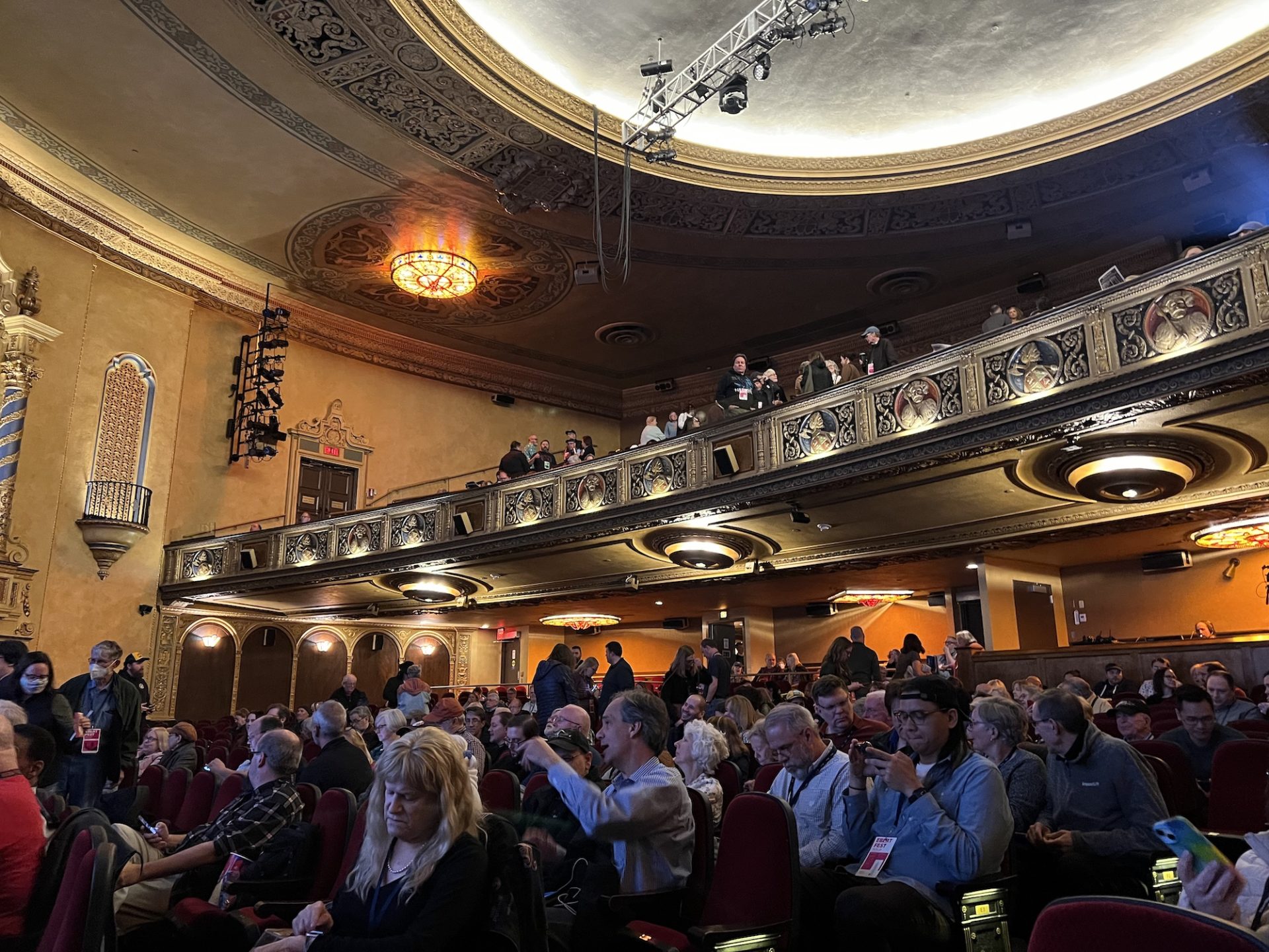 An audience shot of the crowd at Ebertfest inside the Virginia Theatre