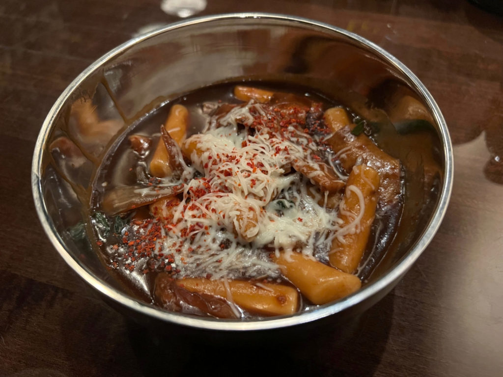 Alice's Midnight Diner dish of jjajang tteokboki, a Korean dish made for a one-night event. Photo by Alyssa Buckley.