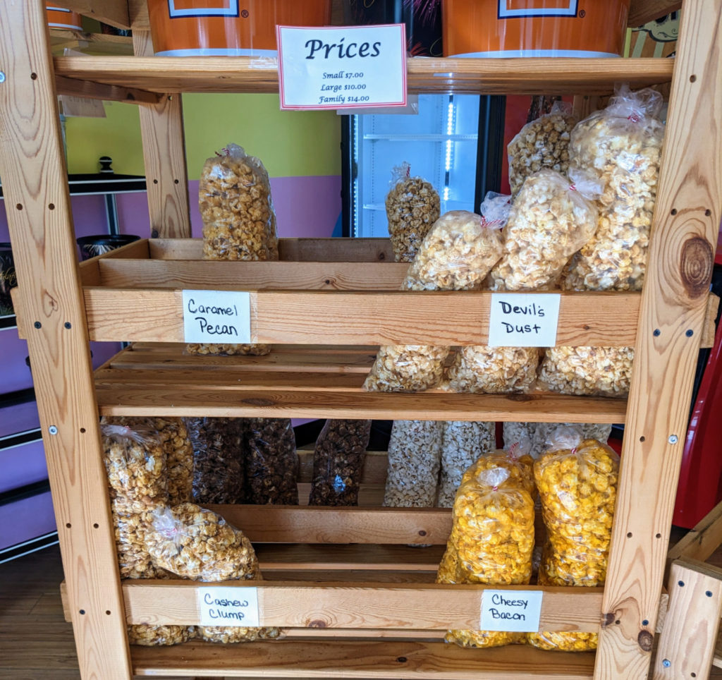 Inside CBPB, there are popcorn bags for sale. Photo by Caitlin Aylmer.
