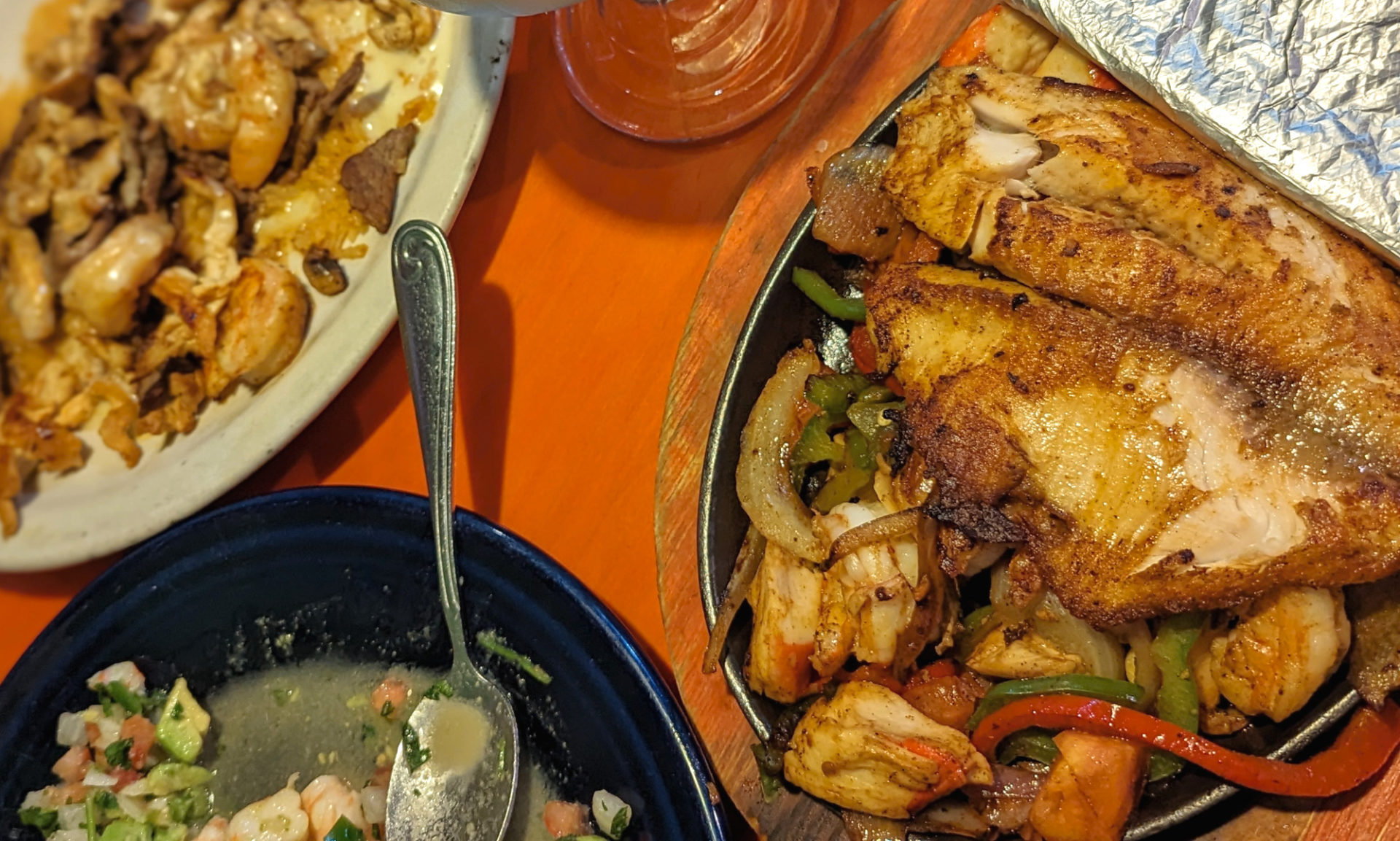 A cropped photo of seafood from Casa del Mar in Urbana, Illinois. Photo by Tayler Neumann.