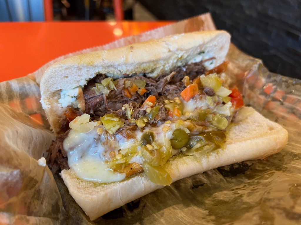 An Italian beef sandwich by Dee-Dee's Beef in Champaign, Illinois. Photo by Alyssa Buckley.