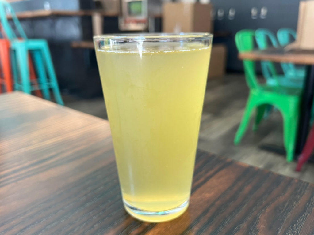 A pour of kombucha at The Space restaurant in Downtown Champaign. Photo by Alyssa Buckley.