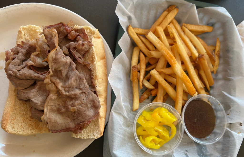 An Italian beef and fries in Urbana at Po' Boys restaurant. Photo by Alyssa Buckley.