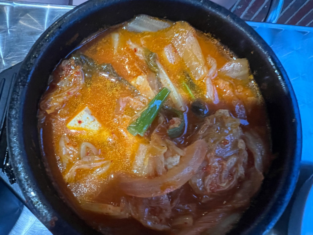 “Kimchi Jjigae, Kimchi stew. Photo by Grace Kang.