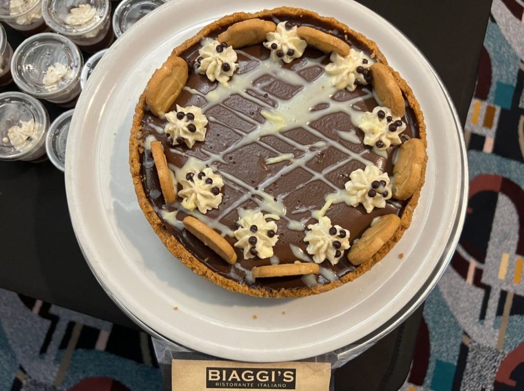 An overhead photo of Biaggi's cake at the Girl Scouts event in Champaign. Photo by Alyssa Buckley.