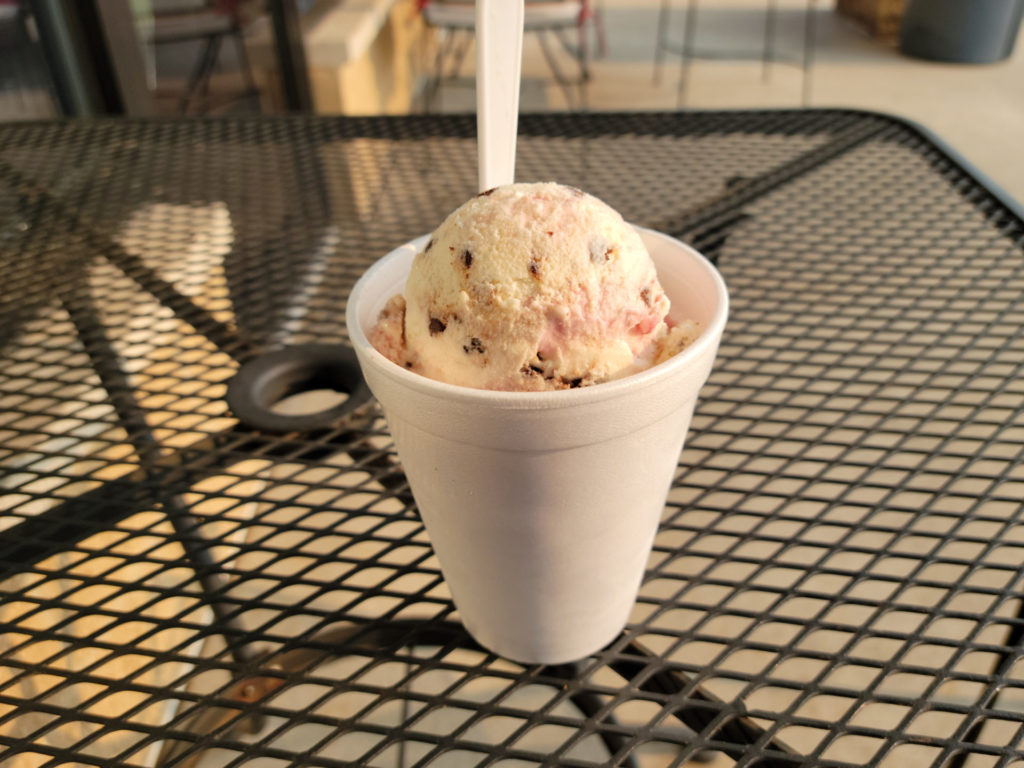 Gansito ice cream in a tall Styrofoam cup from El Oasis. Photo by Matthew Macomber.