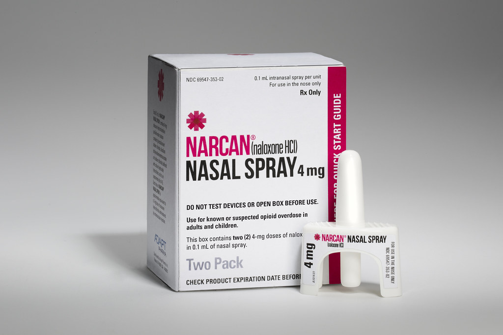 NARCAN nasal applicator and medication box