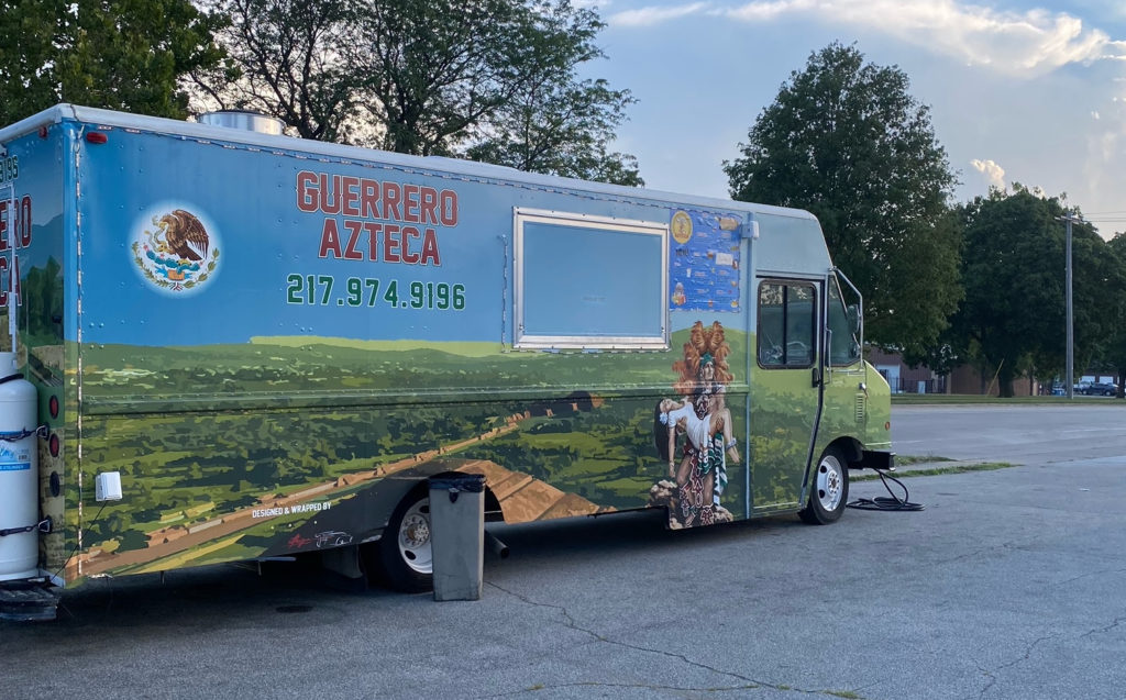 The exterior of Guerrero Azteca food truck. Photo by Mikey Hillyer.