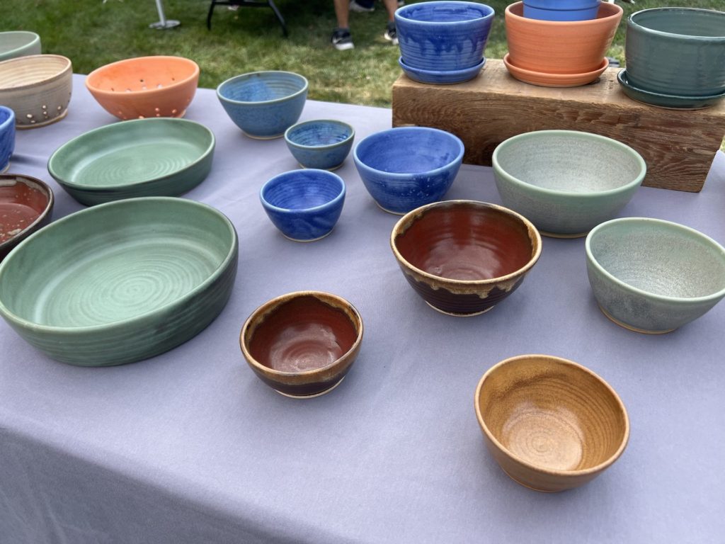 an assortment of colorful bowls