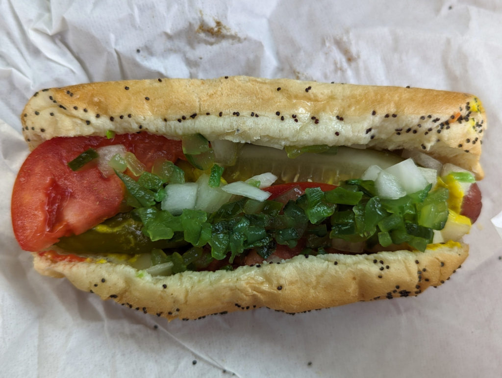 A Chicago hot dog from Windy City