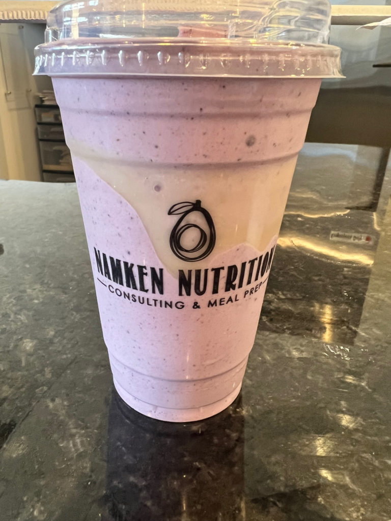 Triple berry smoothie with protein added at Namken Nutrition.