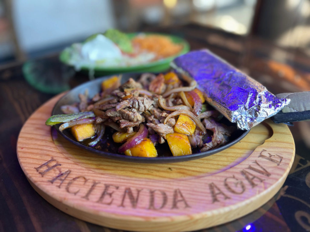 Steak and veggie fajitas at Hacienda Agave.