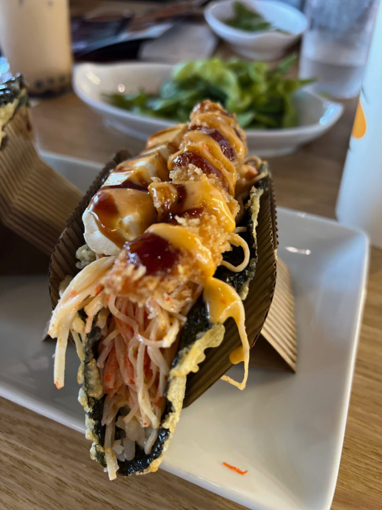 Crazy taco at Yatai Restaurant in Champaign.