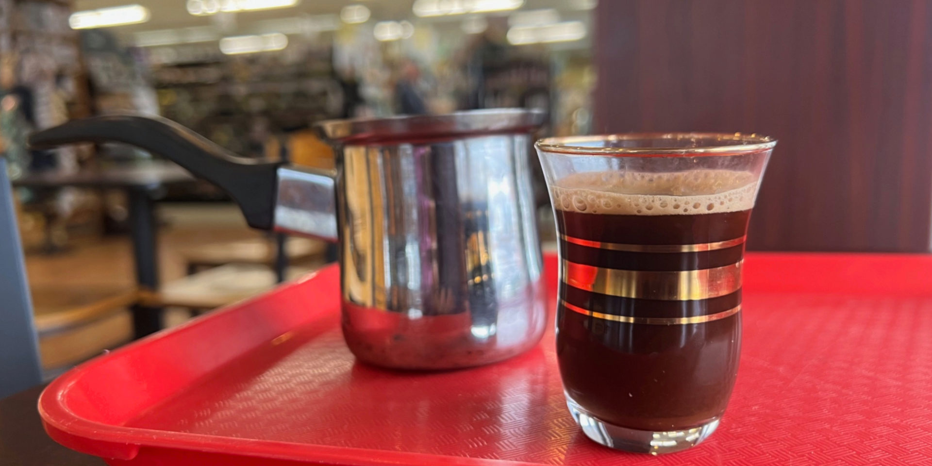 An order of Turkish coffee at Strawberry Fields in Urbana, Illinois.