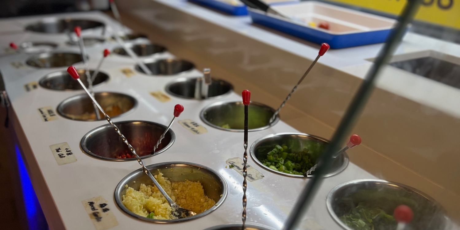 A variety of sauces at Cao's Hot Pot restaurant.