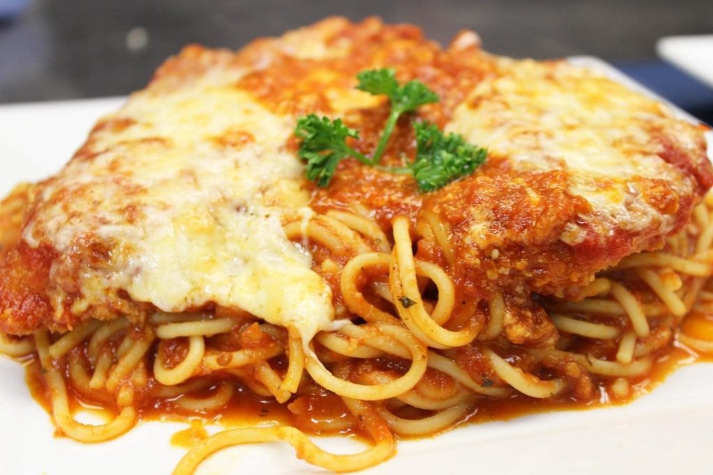 A plate of spaghetti by Napoli's Italian Restaurant.