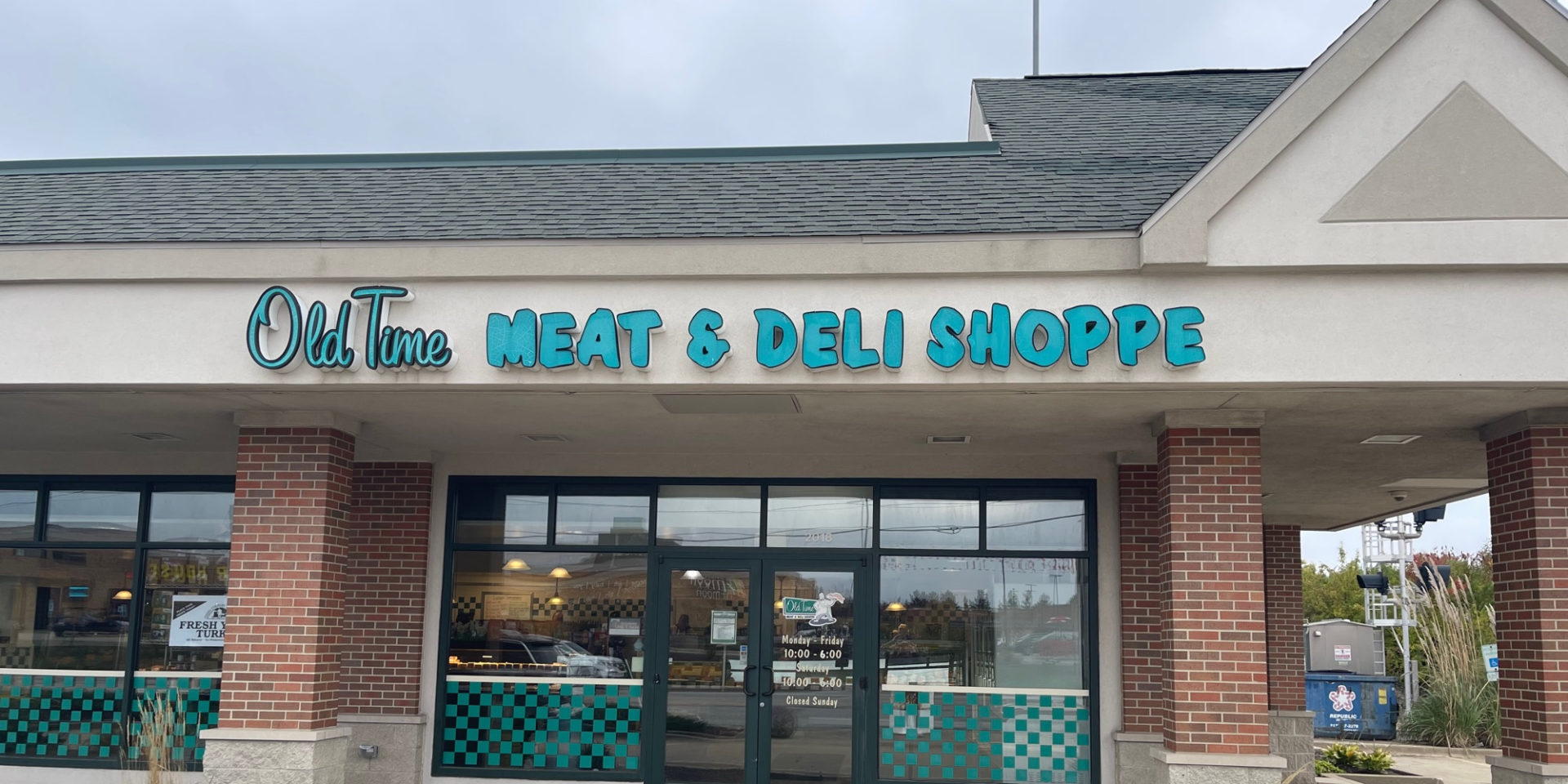 The exterior of Old Time Meat & Deli Shoppe in Champaign.