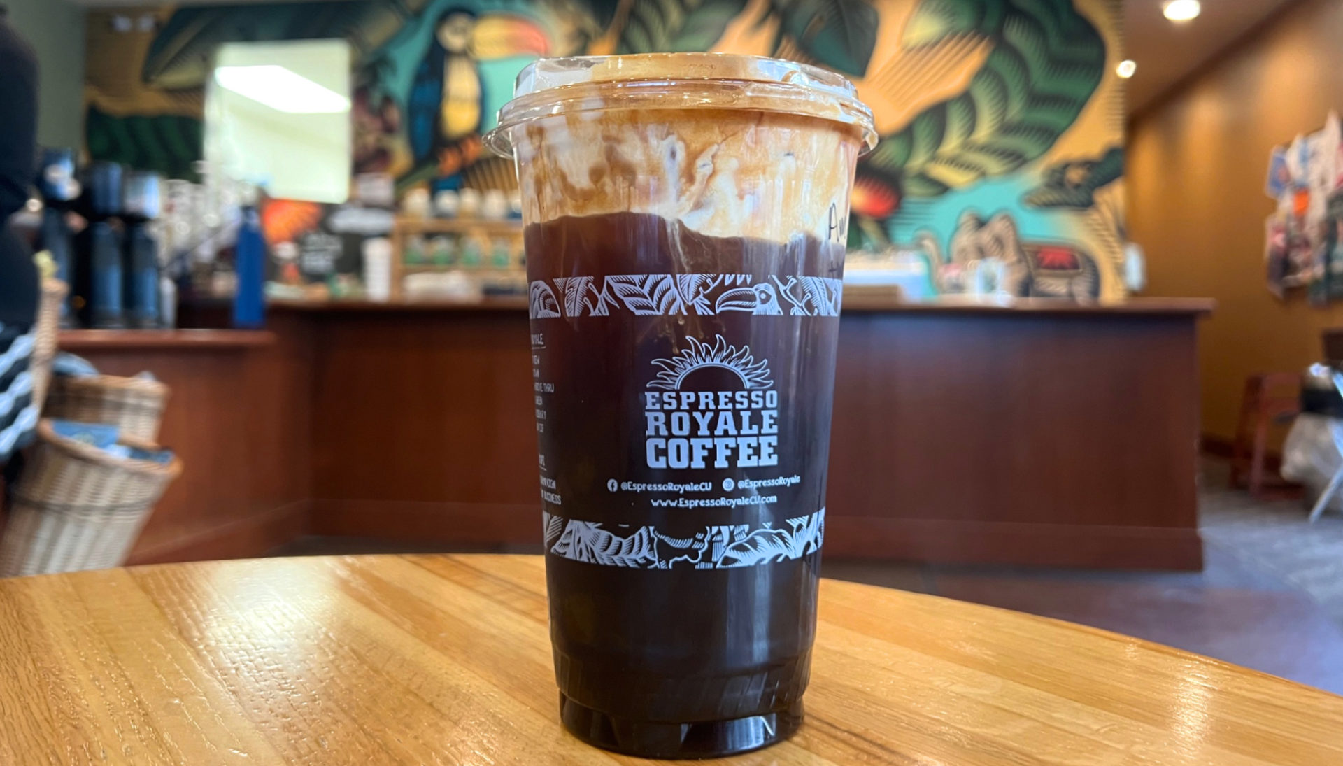 Thirsty Thursday: Americano with white chocolate cold foam at Espresso Royale