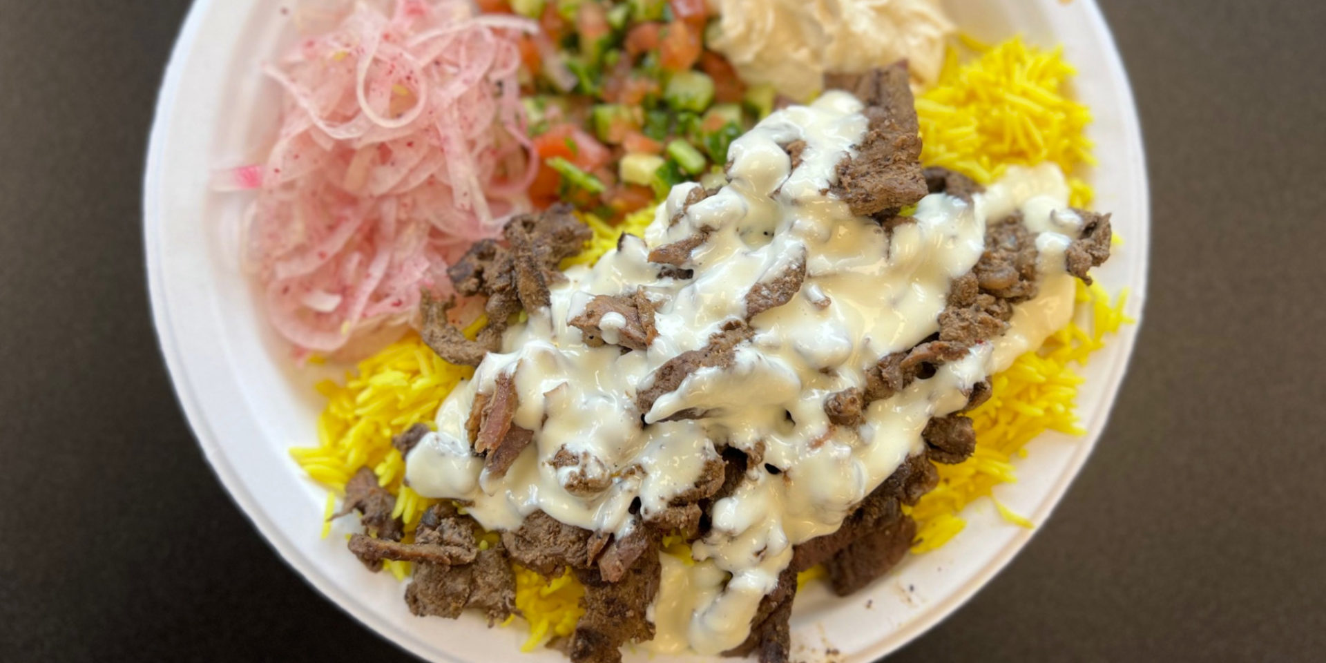 Beef shawarma plate at Dubai Grill.