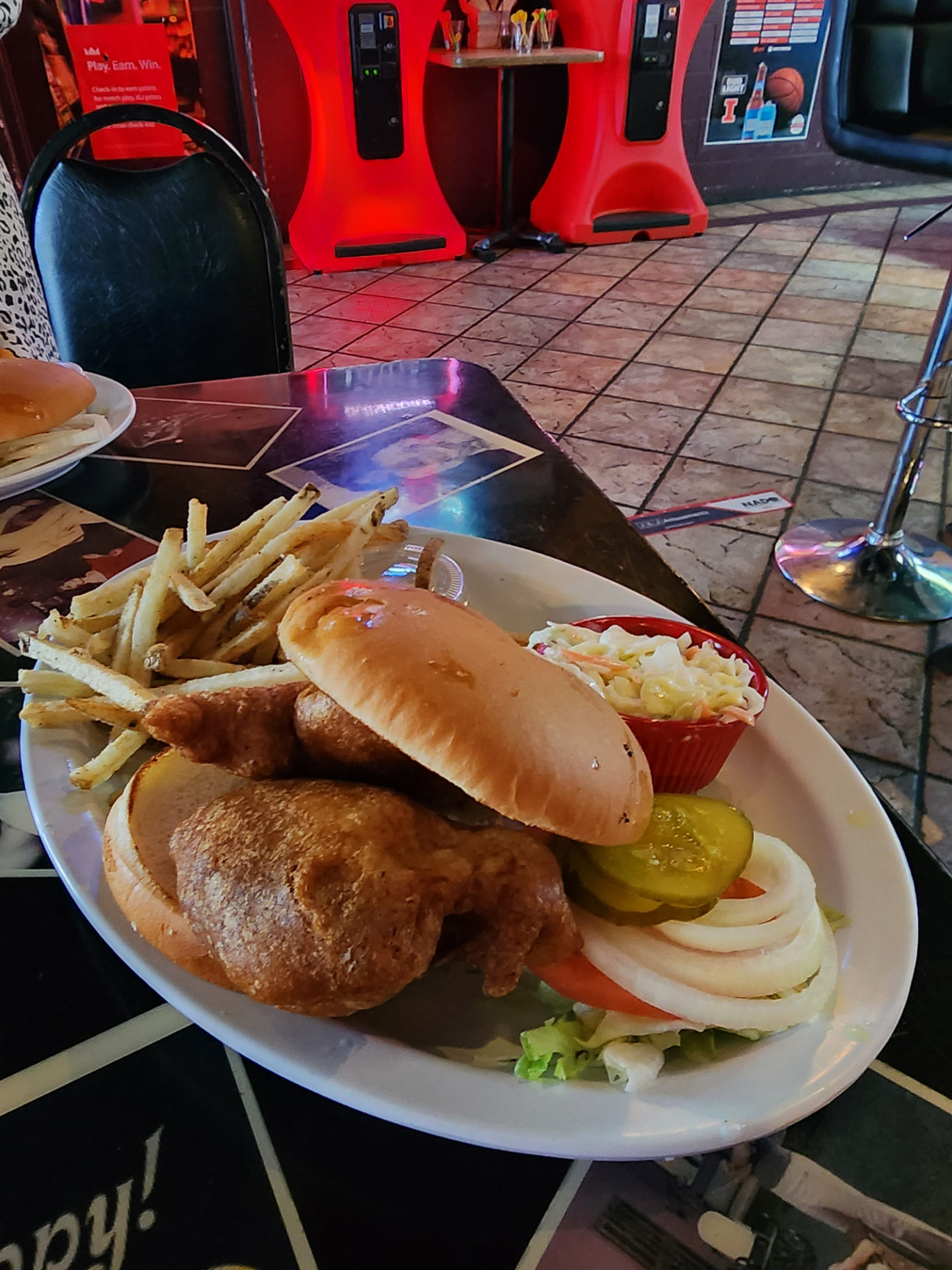 The fish sandwich at Boomerangs Bar & Grill in Urbana.