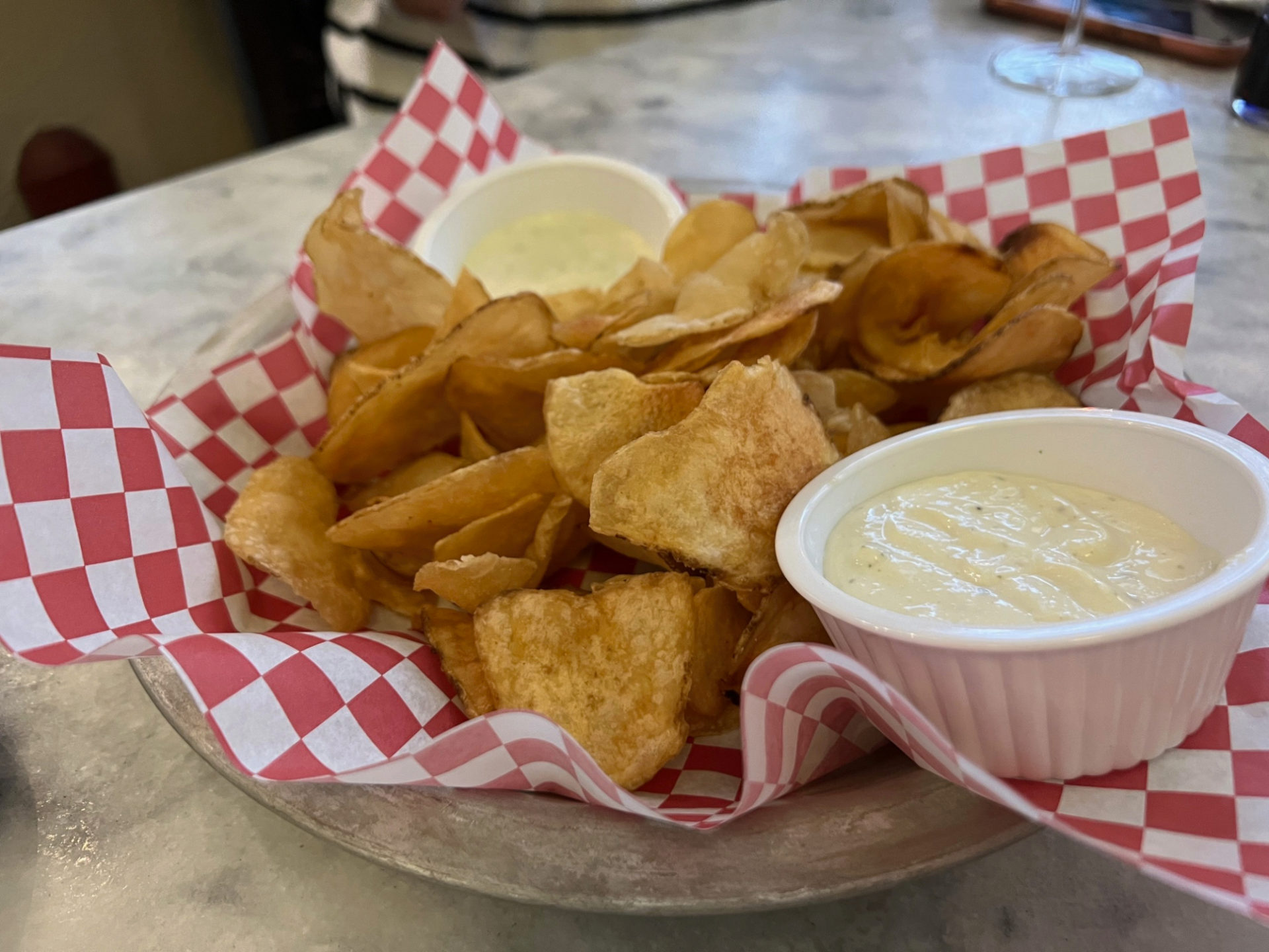 An order of handcut chips from Farren's Pub in Champaign, Illinois.